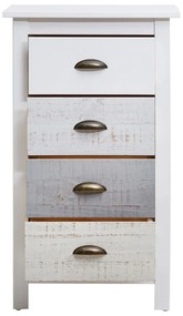 Висок бял и сив скрин с 4 чекмеджета , 46 x 80 cm Romantica - Marckeric