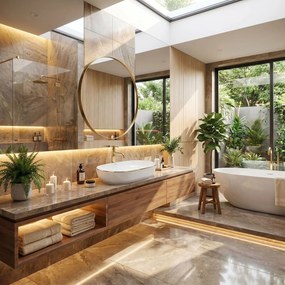 Умивалник за плот Rea CLEO White Gold Edge