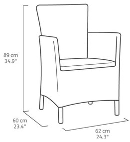 Тъмносиво пластмасово градинско кресло Lowa – Keter