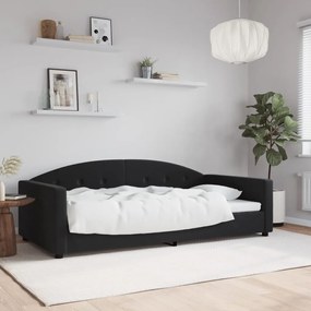 354147 vidaXL Кушетка, черна, 100x200 см, кадифе