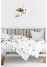 Бяло детско спално бельо от памук Renforcé 100x150 cm Bulut – Mijolnir