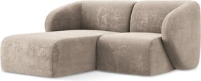 Светлокафяв шенилов ъглов диван (ляв ъгъл) Lani – Makamii