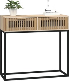 Конзолна маса, 80x30x75 см, инженерно дърво и желязо