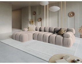 Светлокафяв кадифен модулен ъглов диван (ляв ъгъл) Bellis – Micadoni