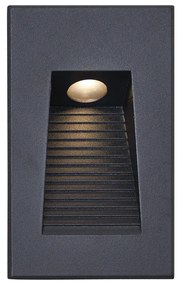 Модерна вградена стенна лампа черна 7cm с LED IP65 - Trem