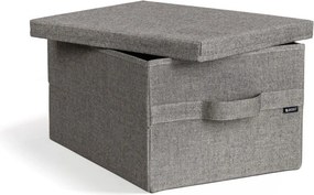 Сива текстилна кутия за съхранение с капак 31x41x22 cm Soft Storage Medium – Bigso