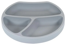 Сива силиконова детска чиния 19x20,5 cm – Kindsgut