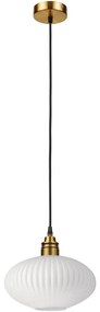 Висяща лампа на кабел HECTOR 1xE27/15W/230V бял/месинг Ø 25 см