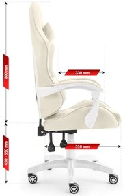 Геймърски стол HC-1000 BEIGE - кадифена тъкан