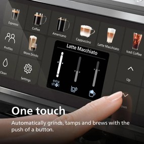Кафеавтомат Philips EP5541/50 5500 LatteGo, 1500W, 15 bar, 1.8 л, 20 напитки, Керамична мелачка с 12 нива, TFT, AquaClean, SilentBrew, AromaExtract, ExtraShot, Черен
