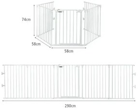 Метална предпазна преграда 5 в 1 58 x 74см -  Бяла