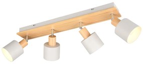 Прожектор в бял и естествен цвят ø 9 cm Shanti – Trio