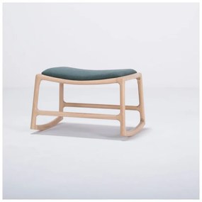 Отоман с конструкция от дъбово дърво и седалка от зелен текстил Dedo - Gazzda