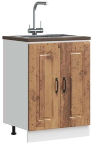 853445 vidaXL Шкаф за мивка, Kalmar, старо дърво 60x46x81,5см инженерно дърво