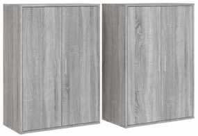 3276572 vidaXL Сайдборди, 2 бр, сив сонома, 60x31x84 см, инженерно дърво