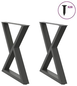 4012726 vidaXL Крака за трапезна маса, 2 бр., антрацит, 70x(72-73,3) см, стомана
