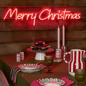 Коледна стенна лампа неоново червена - Весела Коледа