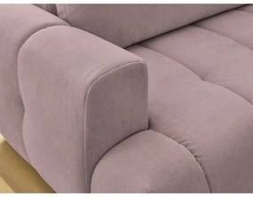 Розов сгъваем/с място за съхранение ъглов диван (десен ъгъл/L форма) Fuji – Bobochic Paris