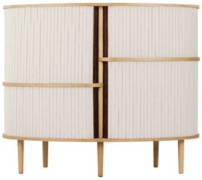 Шкафче от дъбов декор с плъзгащи се врати в бежов и естествен цвят 120x100x50 cm Audacious – UMAGE