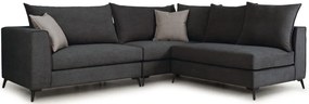 Ъглов диван Ricap-Сиво тъмно