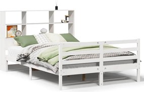 3321898 vidaXL Легло с етажерка за книги, без матрак, 120x200 см, бор масив