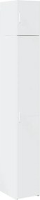 3281259 vidaXL Тесен шкаф за съхранение, бял, 30x42,5x225 см, инженерно дърво