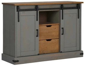 4018431 vidaXL Шкаф HALDEN 2 плъзгащи се врати сив 112x40x80 cm