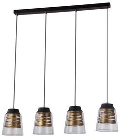 Черна висяща лампа със стъклен абажур 15,5x84 cm Fresno - Candellux Lighting