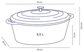 Червена чугунена тенджера, широчина 36 cm Calido - Kela