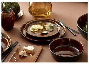 Черна/в кехлибарен цвят глинена чиния ø 27 cm Gastro Black/Amber – Bitz