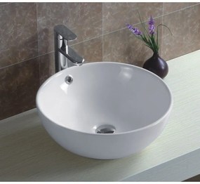 Мивка за баня ICB 873, монтаж върху плот, порцелан, бял, 43x43x17.5см