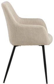 Бежови тапицирани трапезни столове в комплект с подлакътници 2 бр. Lizzy – Actona