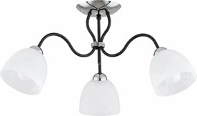 Плътно монтиран полилей ARIEL, 3xE27/15W/230V, лъскав хром/черен