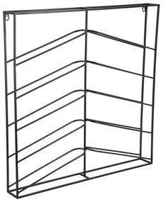 Черен стенен метален стелаж за вино брой бутилки 10 67x66x7,5 cm Cuadro – PT LIVING