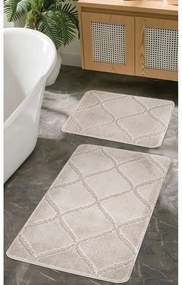 Светлокафяви килими за баня в комплект от 2 бр. 50x80 cm Cizgili – Foutastic