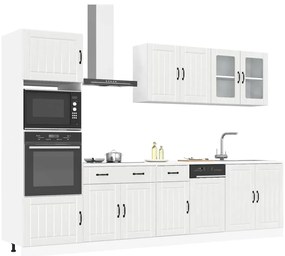 3314743 vidaXL Комплект кухненски шкафове, 7 части, "Lucca", бяло гланцово инженерно дърво
