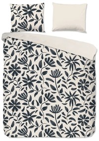 Черно-бежово двойно удължено памучно спално бельо 200x220 cm Emilia – Good Morning