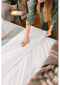 Бяло единично спално бельо от микросатен 140x200 cm Basic – Bonami Essentials