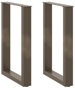 4013179 vidaXL Крака за трапезна маса, U-образни, 2 бр., естествена стомана, 50 x (72-73) см, стомана