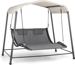 Blumfeldt Palermo, двоен люлеещ се шезлонг, свободно стоящ, стоманена рамка, възглавница, покрив, сив