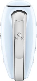 Ръчен миксер SMEG 50's Style HMF01PBEU, 250W, 9 скорости, Турбо, Скрит LED дисплей, Таймер, Аксесоари, Син