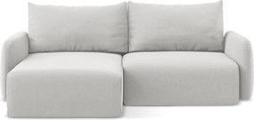 Светлосив кадифен сгъваем/с място за съхранение ъглов диван (ляв ъгъл) Kalena – Makamii