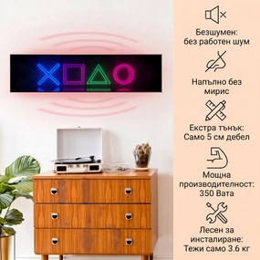 Klarstein Wonderwall Air Art Smart, инфрачервен отоплител, игра, 120 х 30 см., 350 W