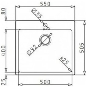 Мивка Maidsinks Вградена 1B-55 x 50.5 см