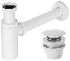 REA-A6952 - Сифон за мивка с изпразнител CLICK-CLACK, бял