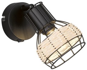 Черна стенна лампа Straw – Fischer &amp; Honsel