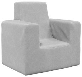 4104791 vidaXL Детски диван, светлосив, мек плюш