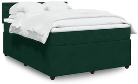3290049 vidaXL Боксспринг легло с матрак, зелена, 140x190 см, кадифе