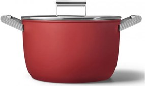 Тенджера SMEG CKFC2611RDM, 7.7 л, Ø26 см, Тефлоново покритие, До 250°C, Индукция, Червен