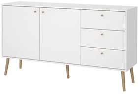 Бял нисък скрин 149x82 cm Bodo - Tvilum